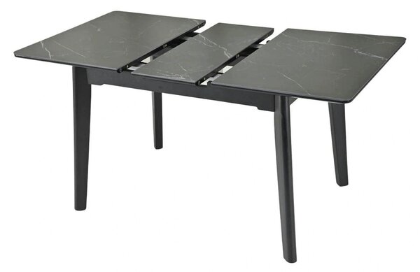 Masa extensibila OSTEN, negru cu efect de marmura, 110/140x80x76 cm