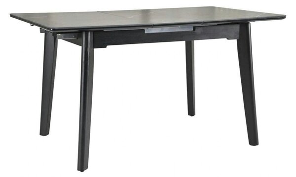 Masa extensibila OSTEN, negru cu efect de marmura, 110/140x80x76 cm
