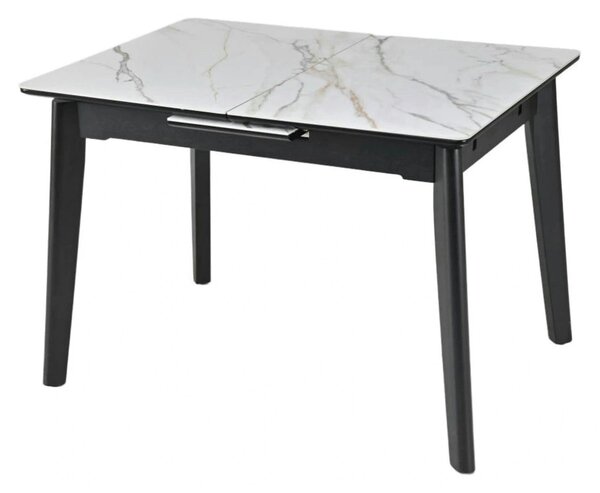 Masa extensibila OSTEN, alb cu efect de marmura/negru, 140/180x80x76 c