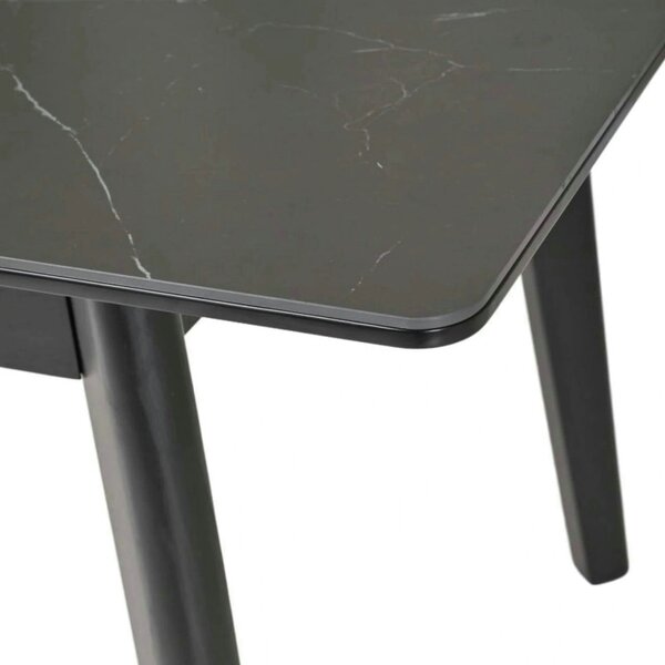 Masa extensibila OSTEN, negru cu efect de marmura, 140/180x80x76 cm