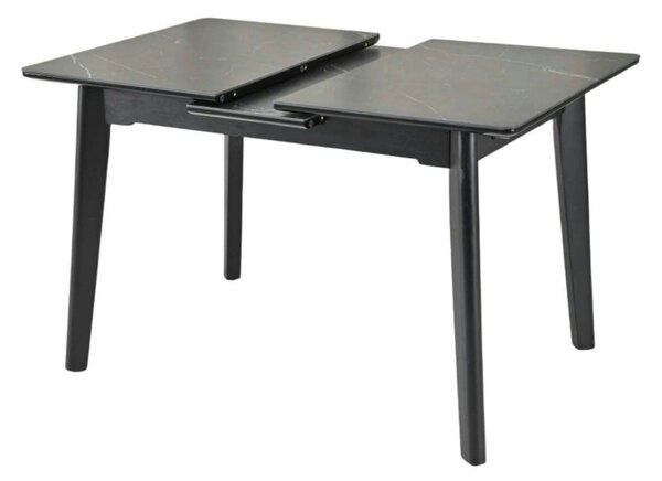 Masa extensibila OSTEN, negru cu efect de marmura, 110/140x80x76 cm