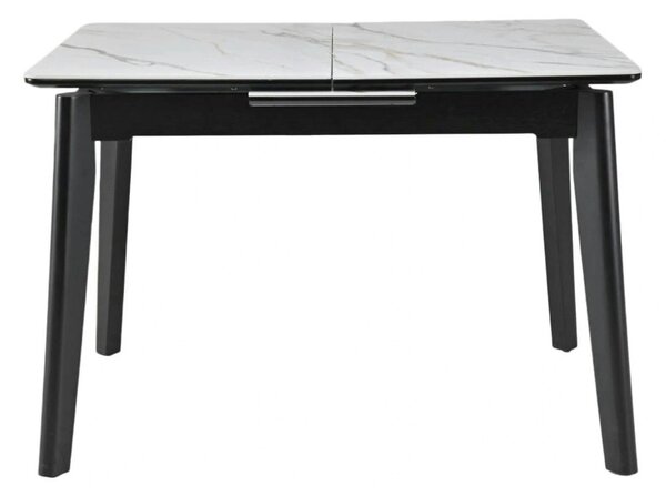 Masa extensibila OSTEN, alb cu efect de marmura/negru, 140/180x80x76 c