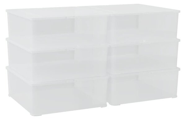 Cutii de depozitare din plastic, 6 buc., 5 L, stivuibile