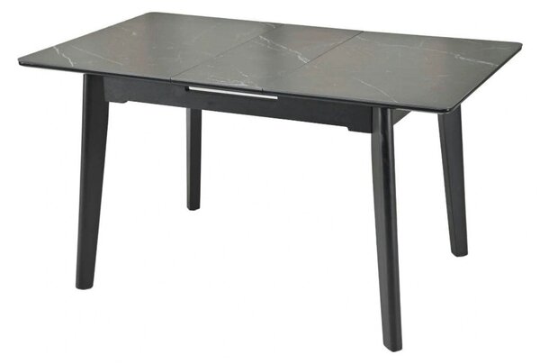 Masa extensibila OSTEN, negru cu efect de marmura, 110/140x80x76 cm