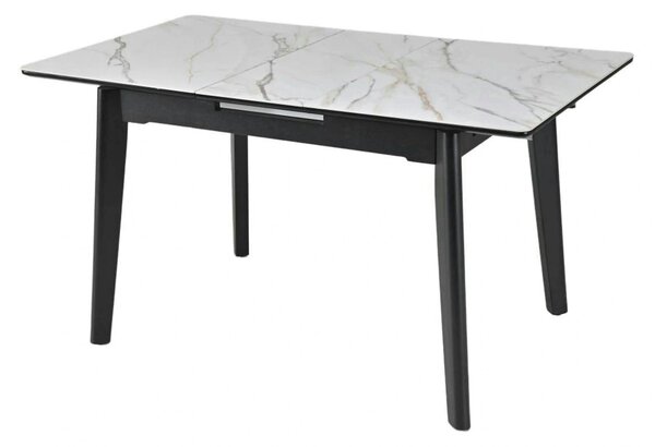 Masa extensibila OSTEN, alb cu efect de marmura/negru, 140/180x80x76 c
