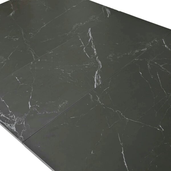 Masa extensibila OSTEN, negru cu efect de marmura, 110/140x80x76 cm