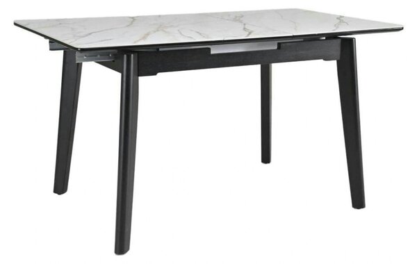 Masa extensibila OSTEN, alb cu efect de marmura/negru, 140/180x80x76 c