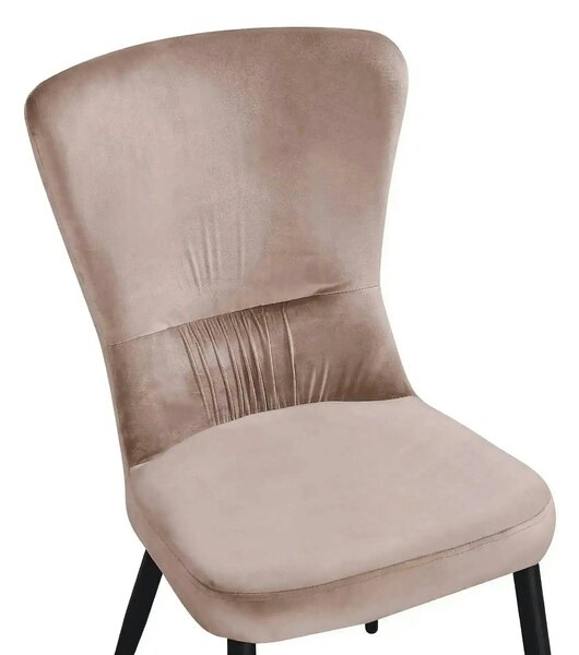 Scaun MIA, bej/negru, stofa catifelata/metal, 51x62x95 cm