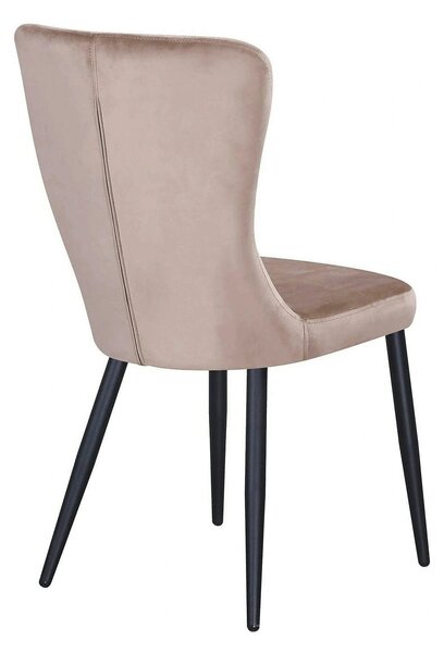 Scaun MIA, bej/negru, stofa catifelata/metal, 51x62x95 cm