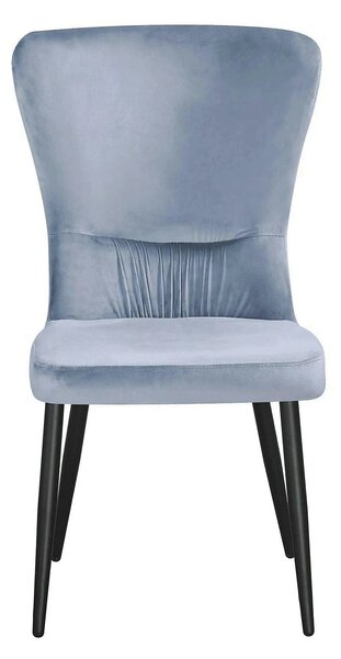 Scaun MIA, albastru deschis/negru, stofa catifelata/metal, 51x62x95 cm
