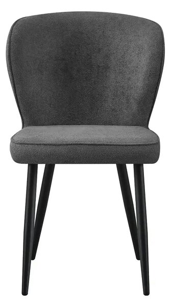Scaun RIO 2, gri inchis/negru, stofa buclata/metal, 64x51x84 cm