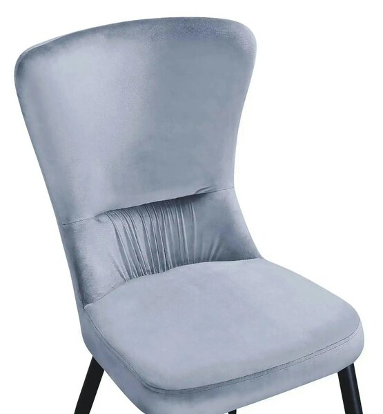Scaun MIA, albastru deschis/negru, stofa catifelata/metal, 51x62x95 cm