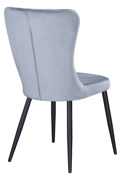 Scaun MIA, albastru deschis/negru, stofa catifelata/metal, 51x62x95 cm
