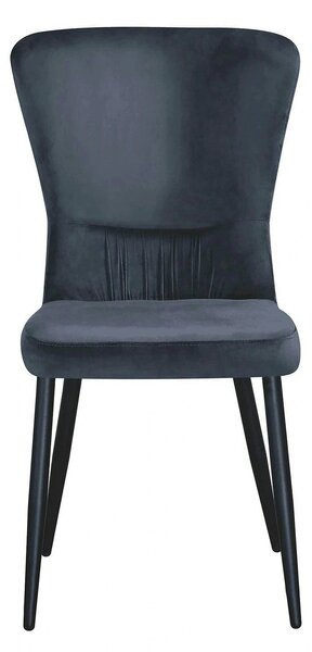 Scaun MIA, gri inchis/negru, stofa catifelata/metal, 51x62x95 cm