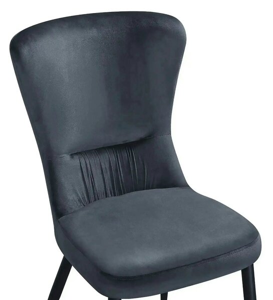 Scaun MIA, gri inchis/negru, stofa catifelata/metal, 51x62x95 cm