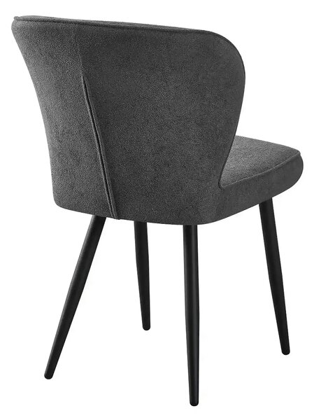 Scaun RIO 2, gri inchis/negru, stofa buclata/metal, 64x51x84 cm