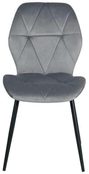 Scaun KEN, gri deschis/negru, stofa catifelata/metal, 47x55x87 cm