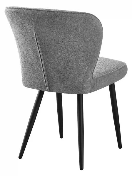 Scaun RIO 2, gri deschis/negru, stofa buclata/metal, 64x51x84 cm