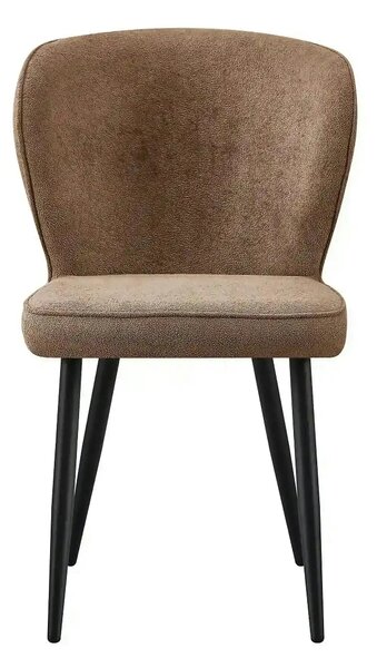 Scaun RIO 2, maro/negru, stofa buclata/metal, 64x51x84 cm