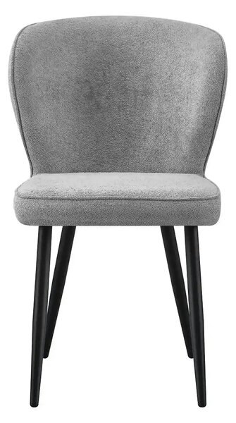 Scaun RIO 2, gri deschis/negru, stofa buclata/metal, 64x51x84 cm