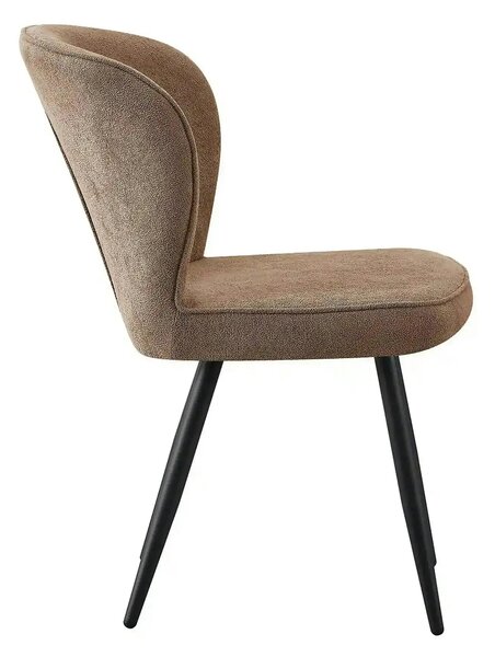 Scaun RIO 2, maro/negru, stofa buclata/metal, 64x51x84 cm