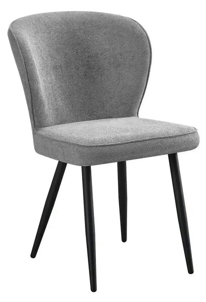 Scaun RIO 2, gri deschis/negru, stofa buclata/metal, 64x51x84 cm