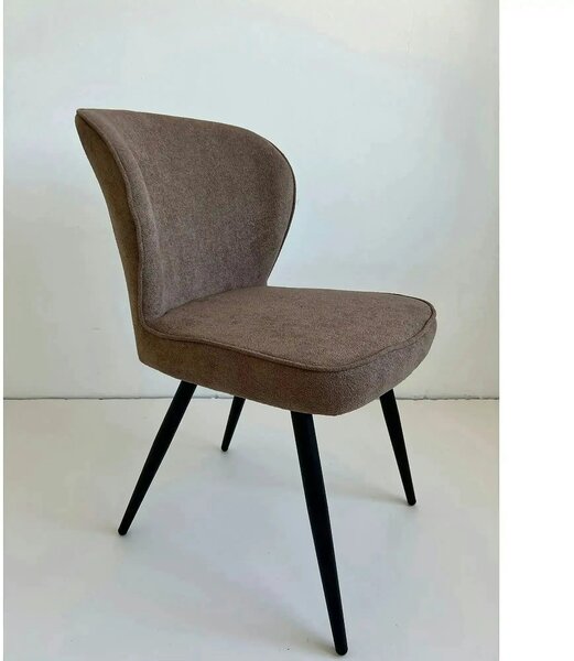 Scaun RIO 2, maro/negru, stofa buclata/metal, 64x51x84 cm