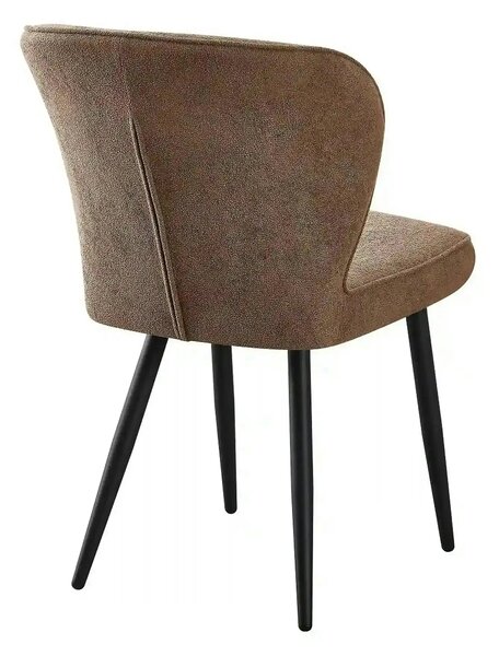 Scaun RIO 2, maro/negru, stofa buclata/metal, 64x51x84 cm