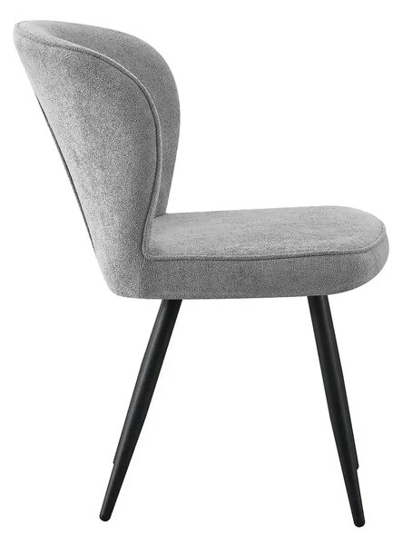 Scaun RIO 2, gri deschis/negru, stofa buclata/metal, 64x51x84 cm