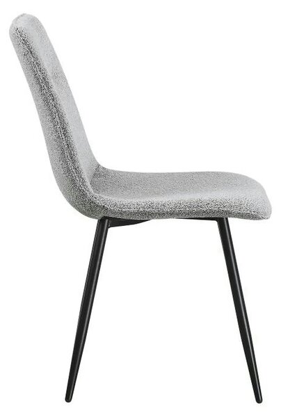Scaun DOT, gri/negru, stofa buclata/metal, 45x57x89 cm