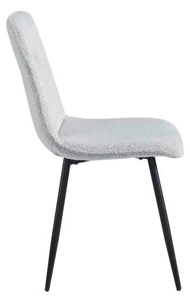 Scaun DOT, gri deschis/negru, stofa buclata/metal, 45x57x89 cm