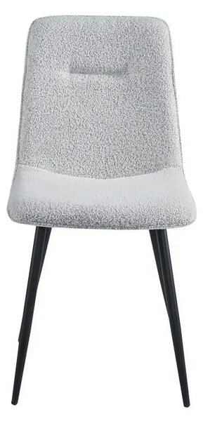 Scaun DOT, gri deschis/negru, stofa buclata/metal, 45x57x89 cm