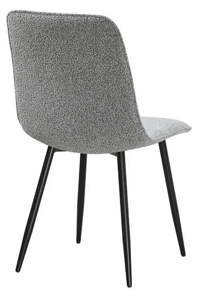Scaun DOT, gri/negru, stofa buclata/metal, 45x57x89 cm