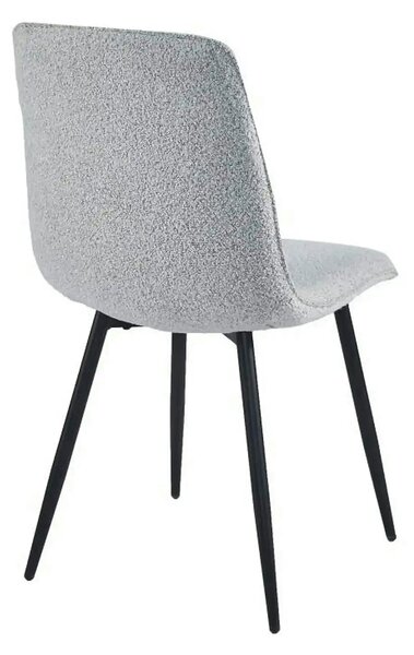 Scaun DOT, gri deschis/negru, stofa buclata/metal, 45x57x89 cm