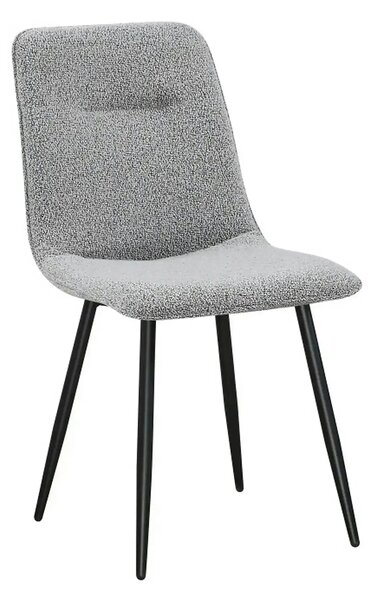 Scaun DOT, gri/negru, stofa buclata/metal, 45x57x89 cm