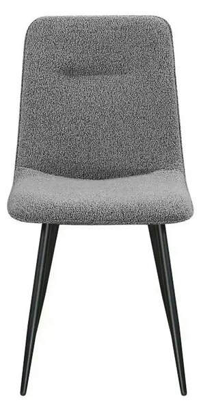Scaun DOT, gri inchis/negru, stofa buclata/metal, 45x57x89 cm