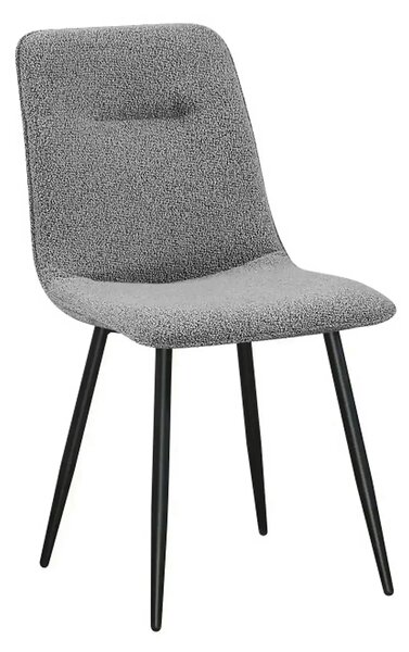 Scaun DOT, gri inchis/negru, stofa buclata/metal, 45x57x89 cm