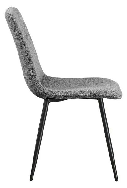 Scaun DOT, gri inchis/negru, stofa buclata/metal, 45x57x89 cm