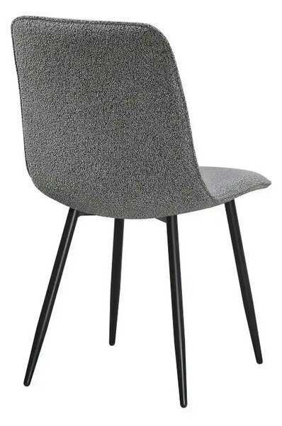 Scaun DOT, gri inchis/negru, stofa buclata/metal, 45x57x89 cm
