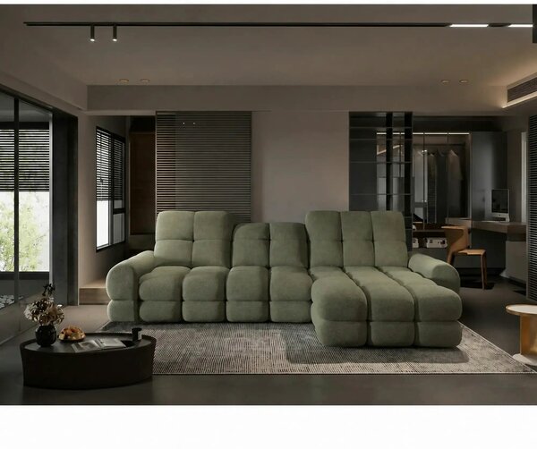 Coltar extensibil confortabil TOLLO MINI, sezlong dreapta, stofa catif