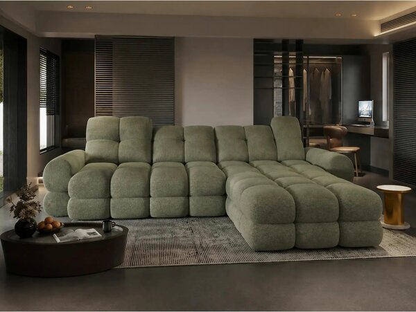 Coltar extensibil confortabil TOLLO MINI, sezlong dreapta, stofa catif