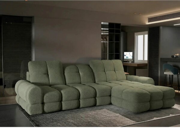 Coltar extensibil confortabil TOLLO MINI, sezlong dreapta, stofa catif