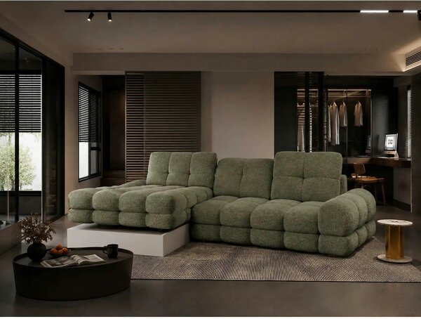 Coltar extensibil confortabil TOLLO MINI, sezlong dreapta, stofa catif