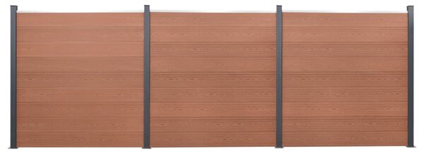 Set panouri pentru gard, maro, 526x186 cm, WPC