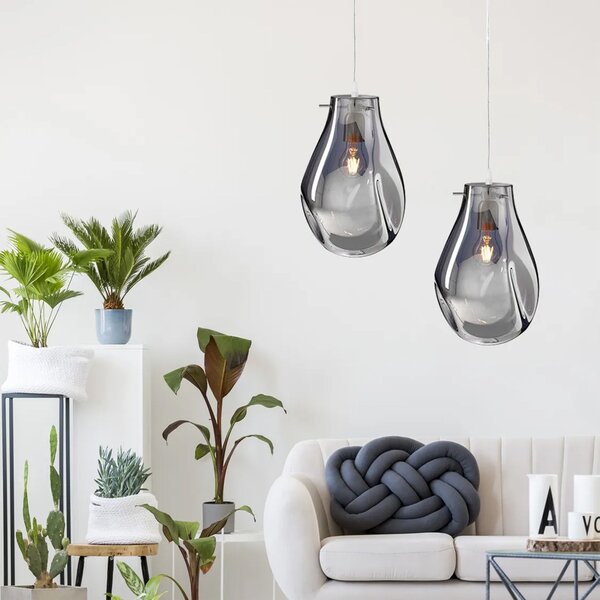 Lampa DE TAVAN SUSPENDABILA din sticla APP329-1CP Silver
