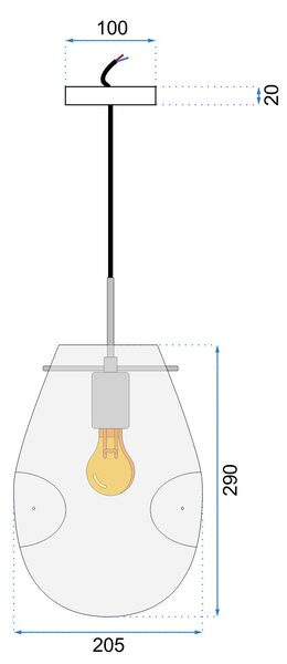 Lampa DE TAVAN SUSPENDABILA din sticla APP328-1CP Amber