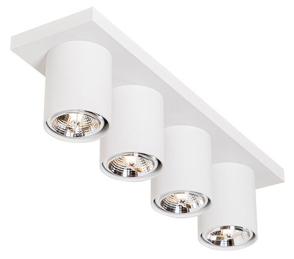 Plafonieră cu spoturi moderne albă cu 4 lumini - Tubo