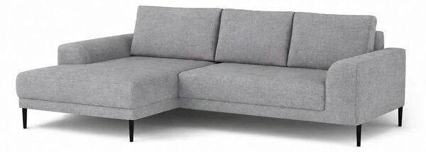 Coltar extensibil CAPITOL, sezlong stanga, stofa catifelata gri - Whis