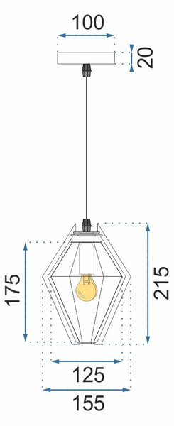 Lampa de tavan suspendată Diamant APP450-1CP