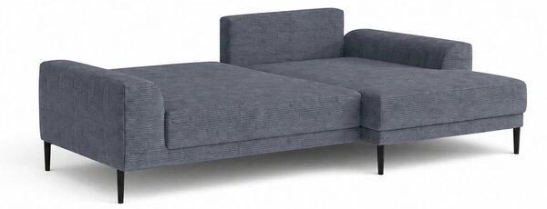 Coltar extensibil CAPITOL, sezlong dreapta, stofa catifelata gri inchi